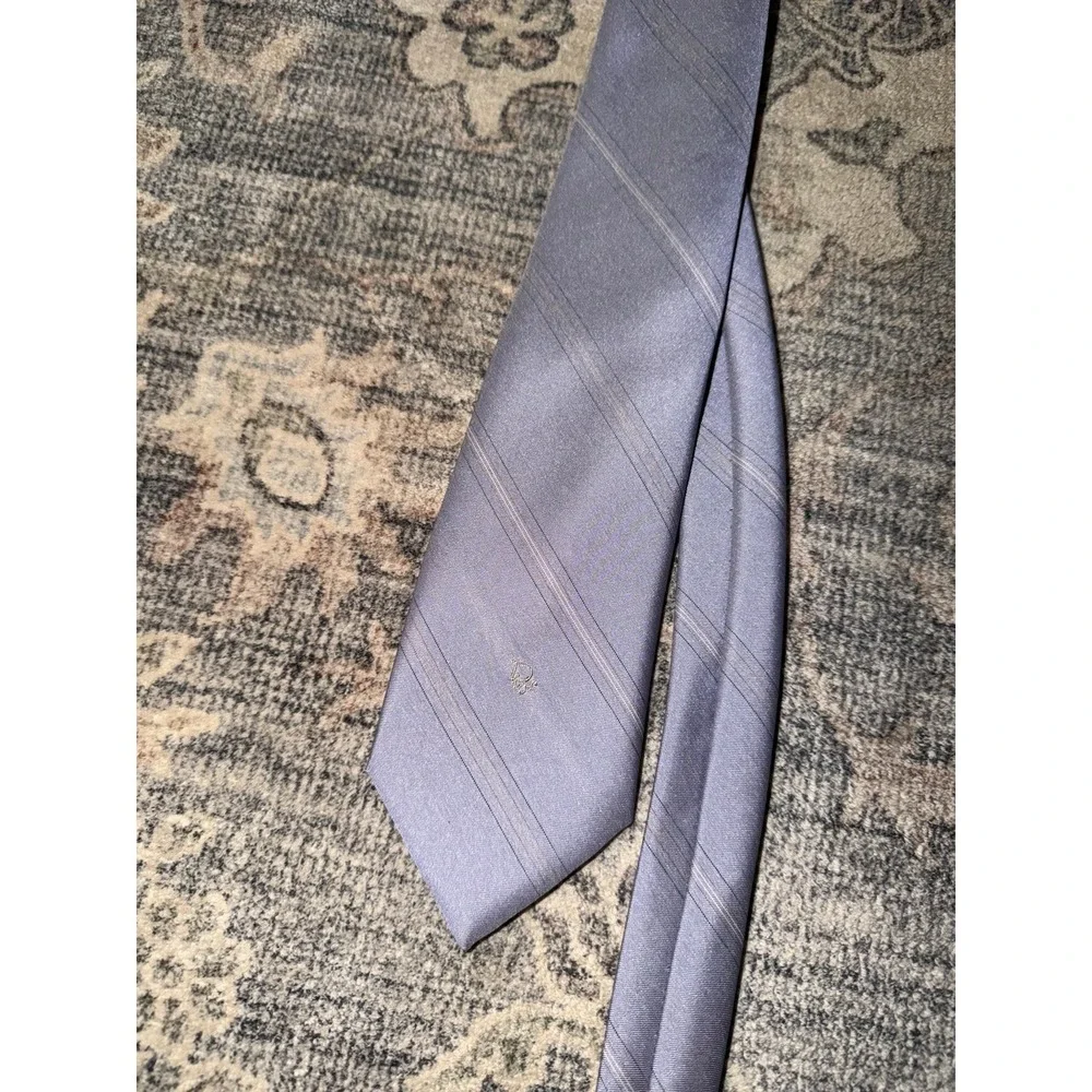 Dior Men's Silk Blend Blue Striped Tie